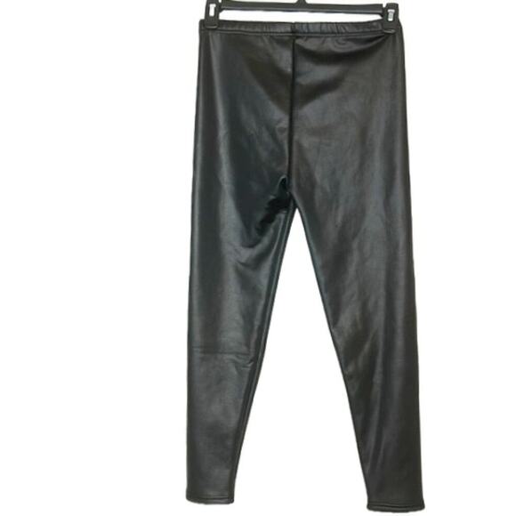 Black Fleece Lined Faux Leather Leggings Women’s Small High Rise Stylish Winter - Picture 2 of 5